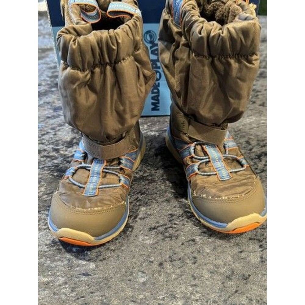 Kids Stride Rite M2P Gray Sneaker Snow Boot Mid-Calf Size 1 W Excellent Cond